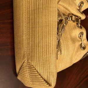 Michael Kors Gold Leather & Woven Tote 👜